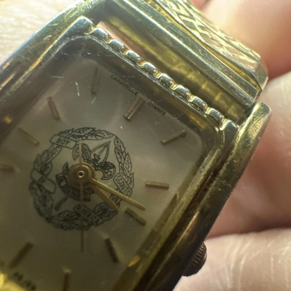 Works VTG Caravelle Chief Scout Executive's Ladies Watch Gold Tone 19mm Fit 6.75